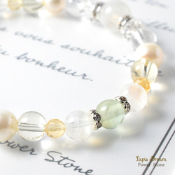 心を穏やかにし、リラックスさせてくれるお守り ｜ ビルマ翡翠、ムーンストーンの天然石パワー.ストーン ブレスレット 6枚目の画像