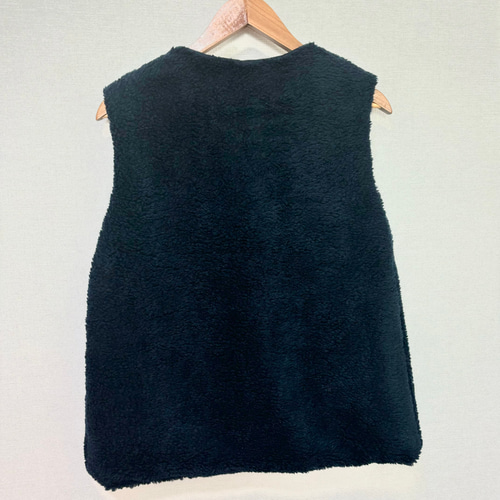 受注制作 裏地→コットン仕様 ネイビー ジレ シープボア ボア