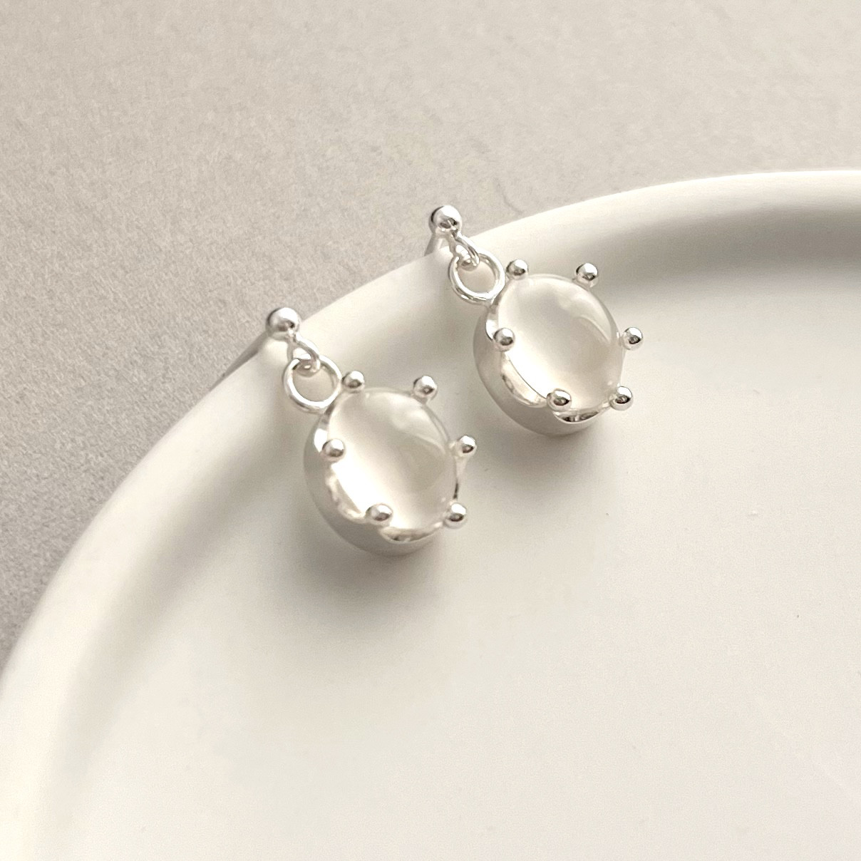 ムーンストーン　シルバー　ピアス（イヤリング金具変更可）