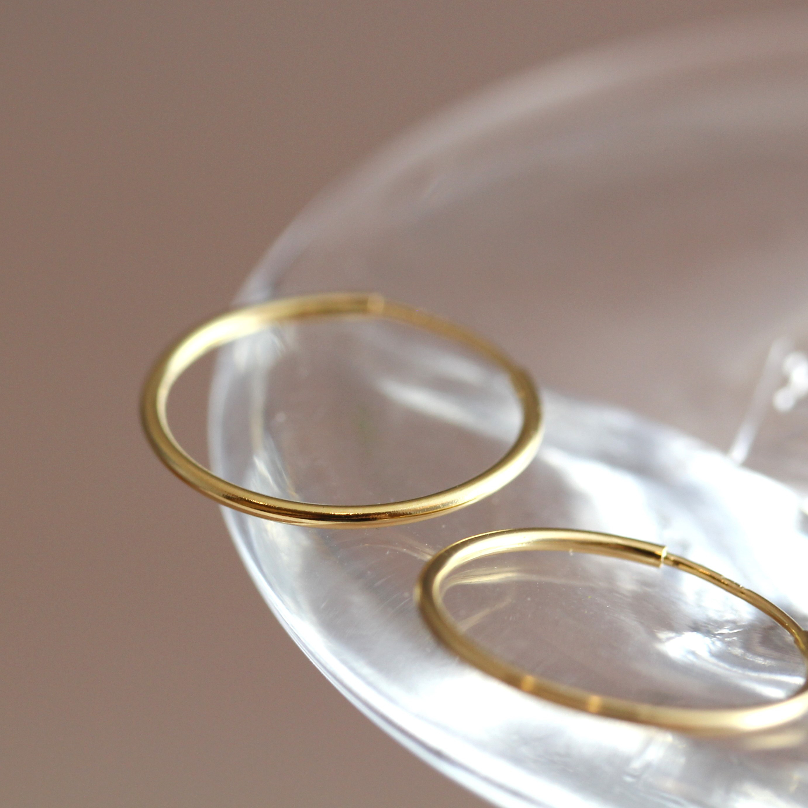 【再再販‼】冬のおしゃれに♡K18 フープピアス✨大人 シンプル スキンジュエリー　高見え　金属アレルギー〈158〉