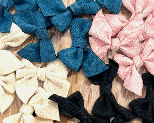 リボン ちりめん 同色8個 無地 ハンドメイド 手芸 ヘアアクセサリー