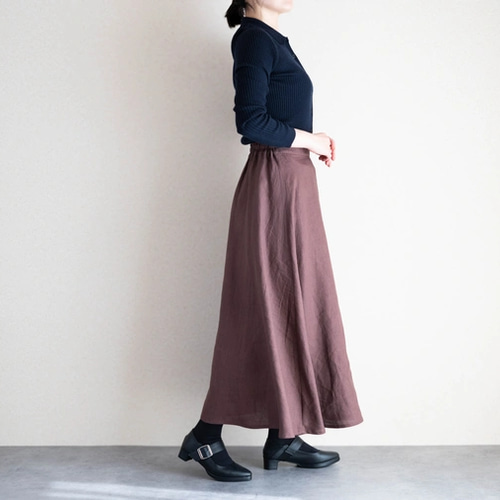 美品✨イチアンティークス リネン スカート ロング フレア ブラウン 近年 ICHI Antiquites ICHI Antiquite's イチ アンティークス ichi