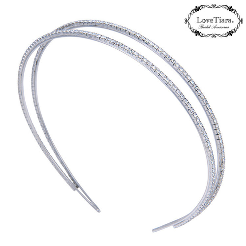 シンプル2連カチューシャKA-42|ウエディング 結婚式 花嫁 お呼ばれ