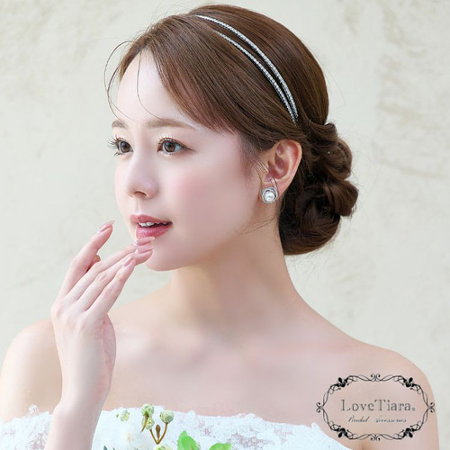 シンプル2連カチューシャKA-42|ウエディング 結婚式 花嫁