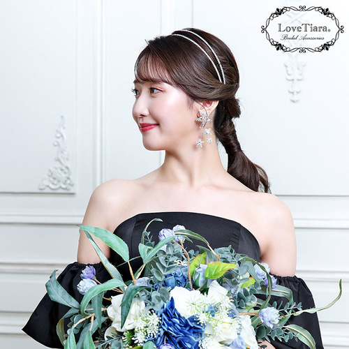 シンプル2連カチューシャKA-42|ウエディング 結婚式 花嫁 シンプル2連カチューシャKA-42|ウエディング 結婚式 花嫁