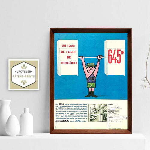 サヴィニャック 冷蔵庫 1960年代 フランス ヴィンテージ 雑誌 広告 額