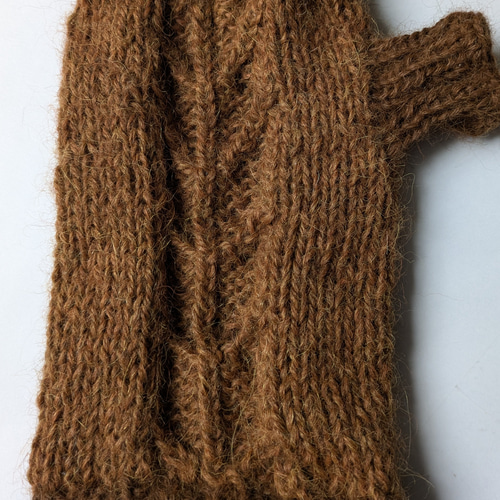 アルパカ100%手編みしなやかハンドウォーマー アームウォーマー 男女