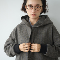 気取らないお洒落が叶うフード付ウールコート　ロングコート　　241109-1 8枚目の画像