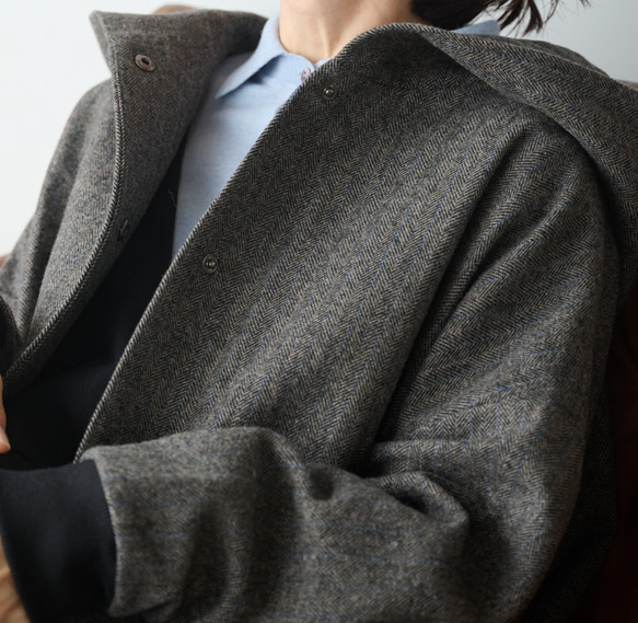 気取らないお洒落が叶うフード付ウールコート　ロングコート　　241109-1 20枚目の画像