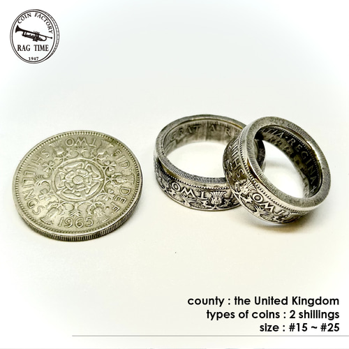 オーダーメイド【コインリング】イギリス2シリング硬貨 指輪・リング