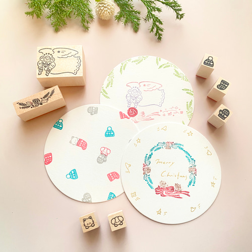 【767】ラバースタンプ  ひょっこりラベル 767】ラバースタンプ ひょっこりラベル