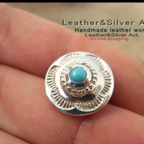 専用ターコイズシルバーコンチョ　シルバー925 真鍮　ブラス　トルコ石 good vibrations コンチョ シルバーコンチョ メンズ レディース