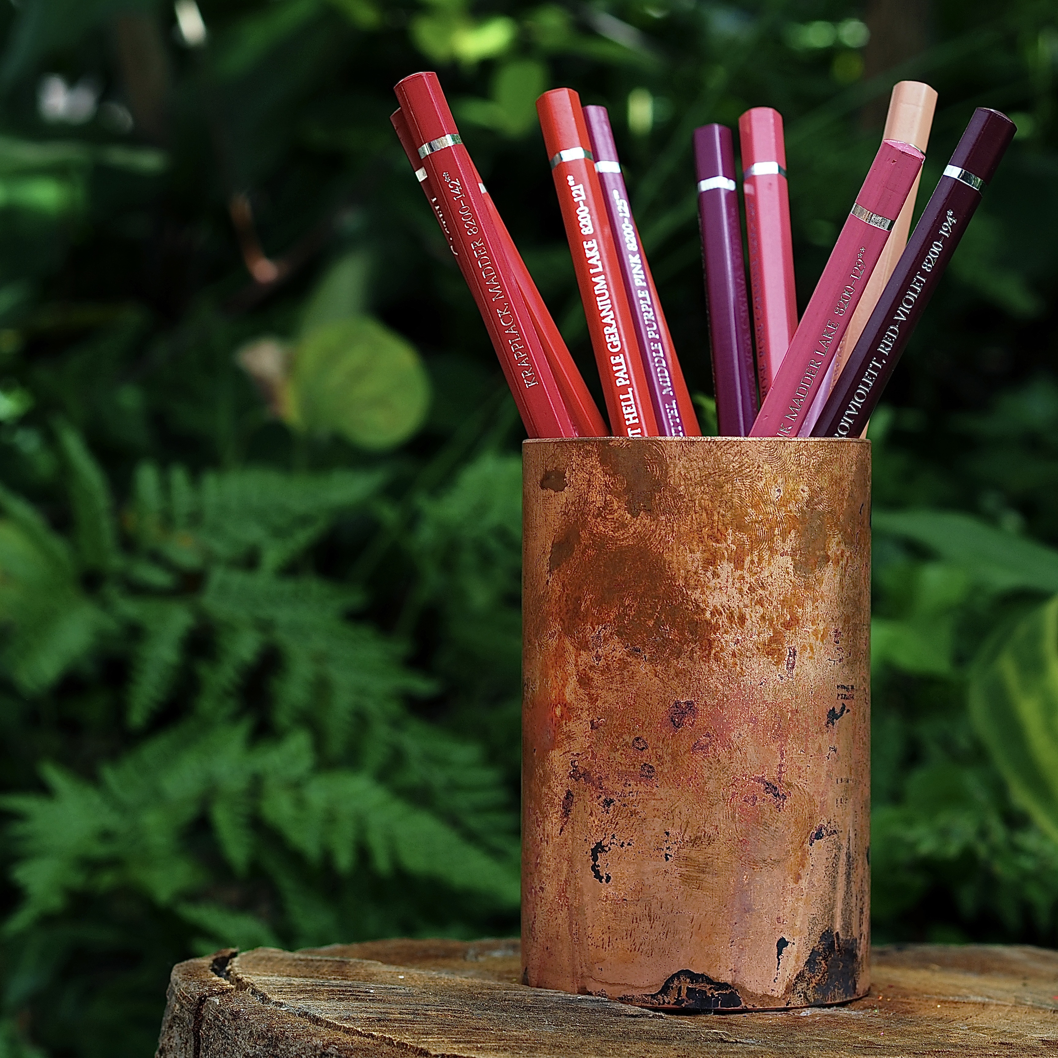 竹90°-take-   【銅の鉛筆立て、ペンスタンド】