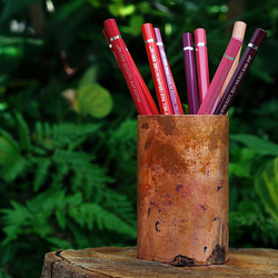 竹90°-take- 【銅の鉛筆立て、ペンスタンド】 ペンケース 鍛々-tantan