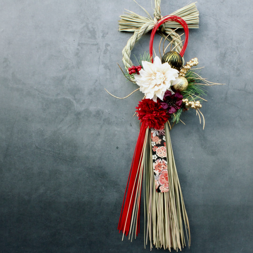 新作割引】40cm本しめ縄スタイリッシュⅢお正月しめ縄飾りリース