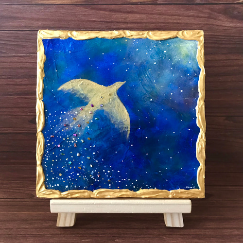 Creema限定】原画・一点物・絵画・鳥・星・宇宙 絵画 Creema限定】原画・一点物・絵画・鳥・星・宇宙 絵画