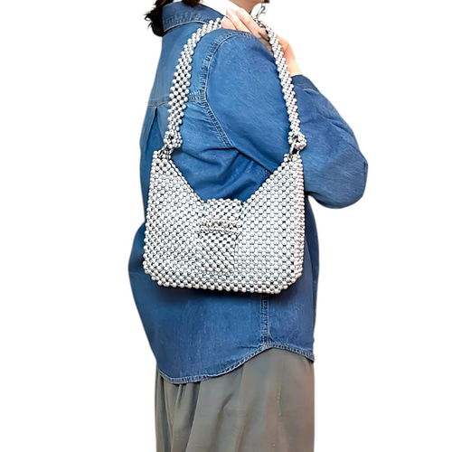 ANTERIMA シルバー ビーズ ハンドバッグ 用途から選ぶ>ファスナー付きのバッグ)｜【公式】アンテプリマ