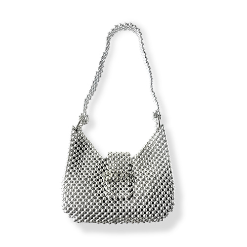 シルバー ビーズ ショルダーバッグ