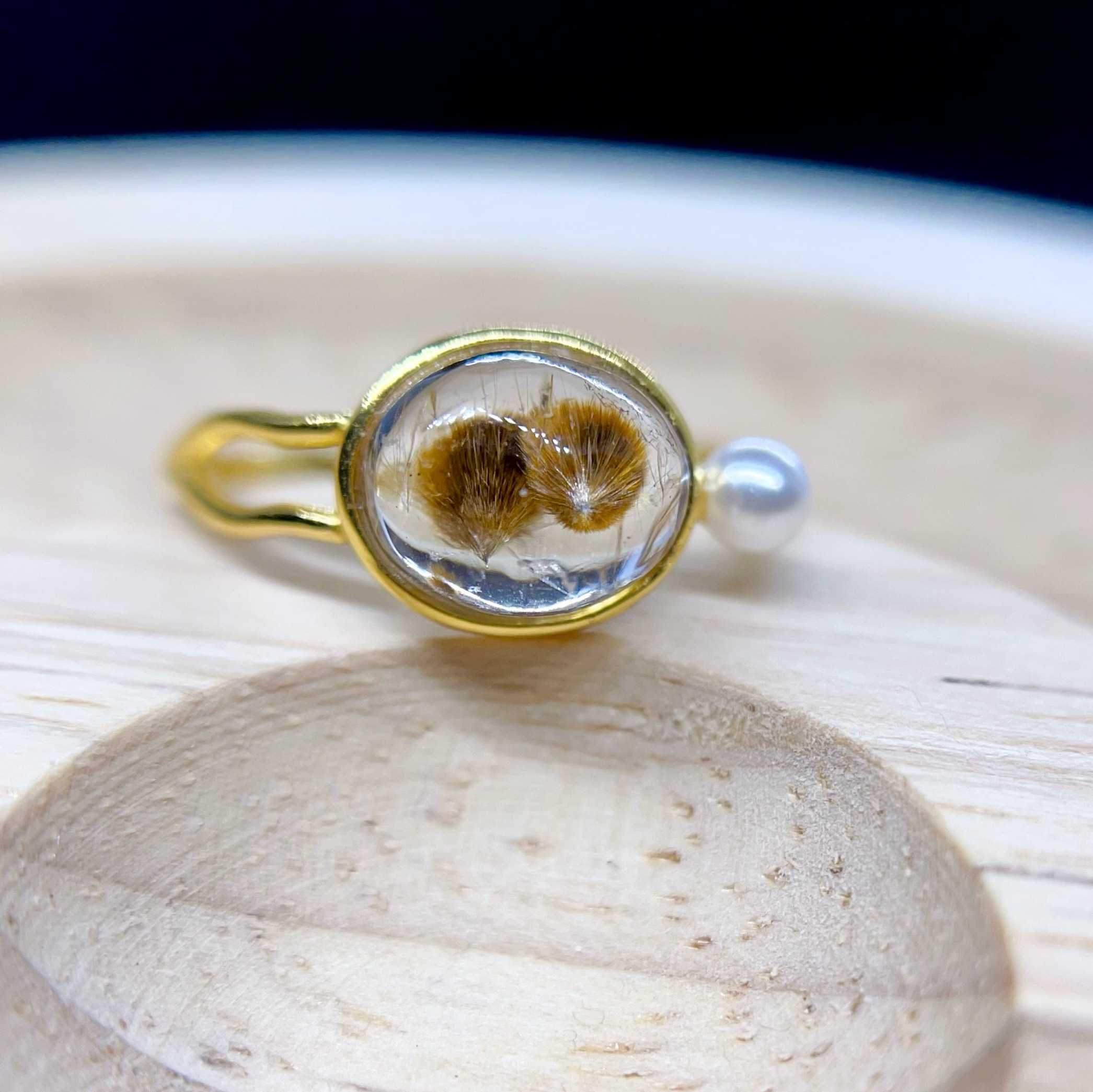 天然無処理 キラキラゲーサイトインクォーツ リング 指輪・リング  