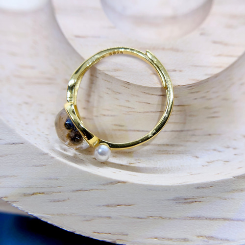 天然無処理 キラキラゲーサイトインクォーツ リング 指輪・リング  