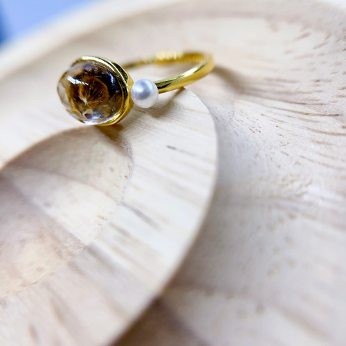 天然無処理 キラキラゲーサイトインクォーツ リング 指輪・リング  