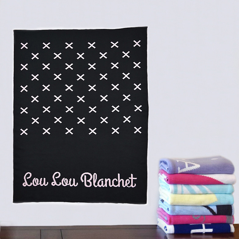お名前入りブランケット・クロス【選べる色＆フォント】出産祝い　ギフト　ニット