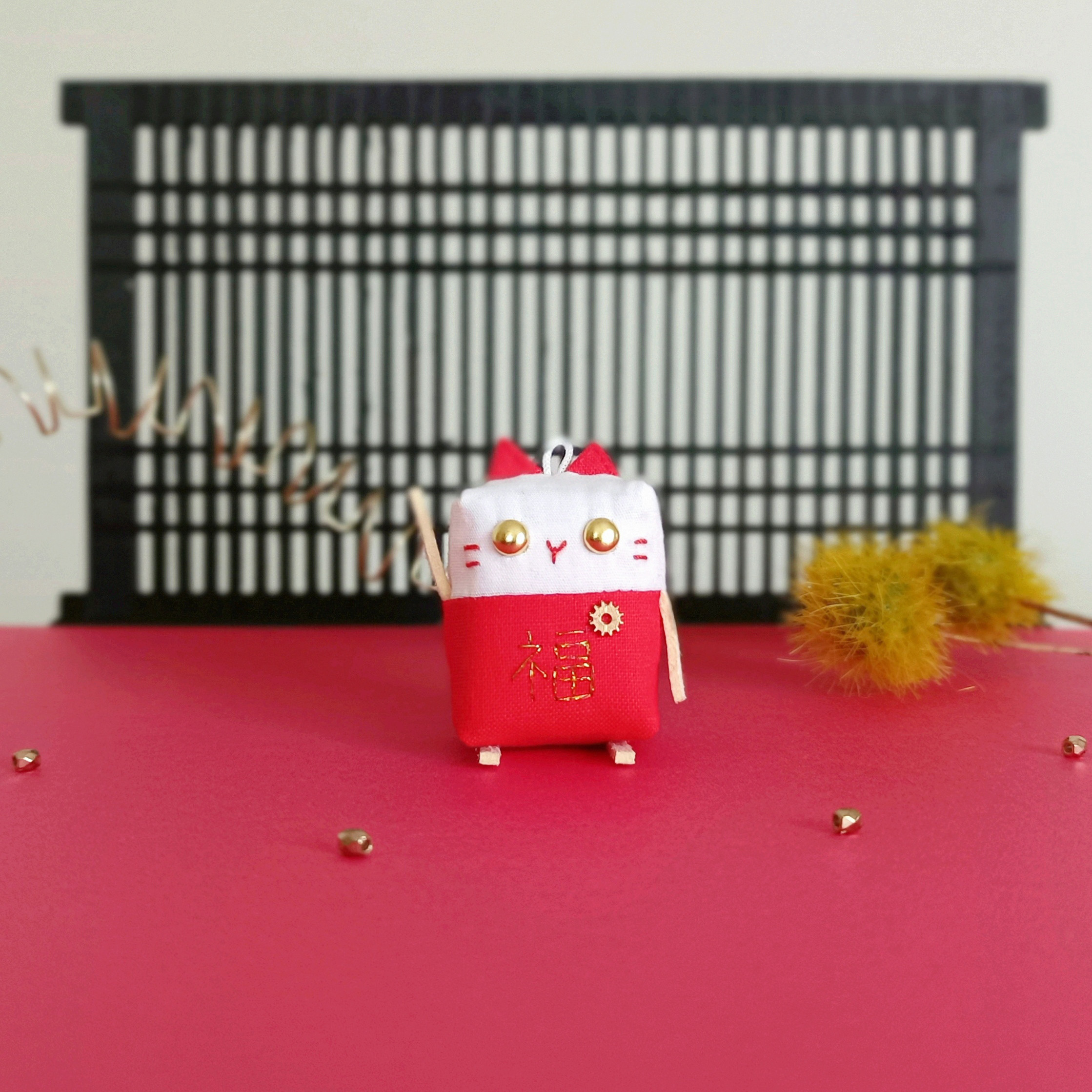 ロボchiまねきネコ号 マスコット┃招き猫 ロボット お正月 ぬいぐるみチャーム 置物