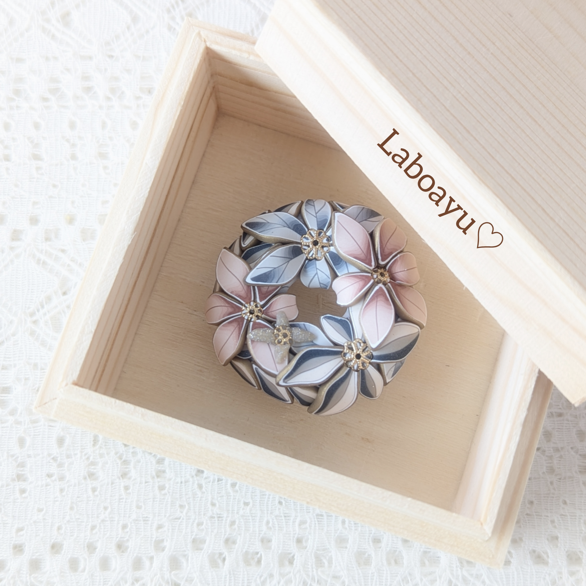 リース帯留め〈Bouquet・大人のXmasポインセチア・盛り〉