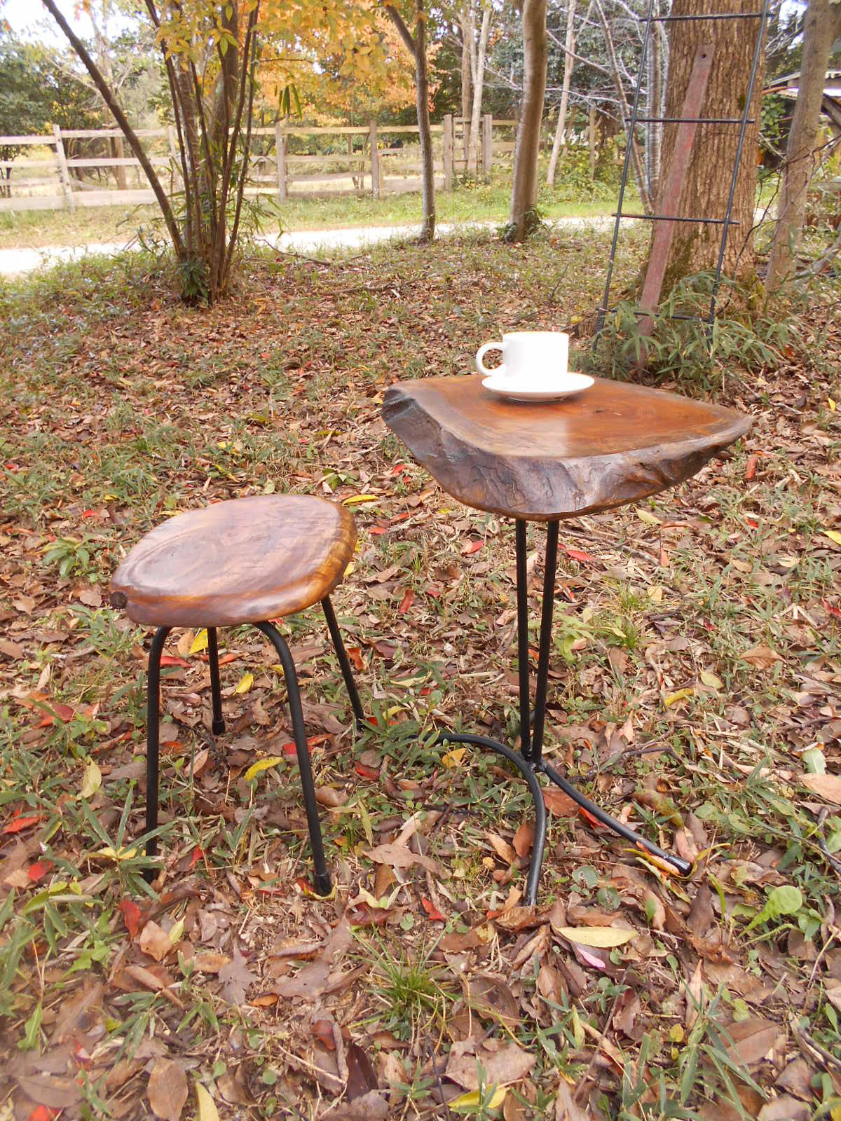 けやき　サイドテーブル　11-19-2（高さ50㎝：僅かな高さ変更可能）