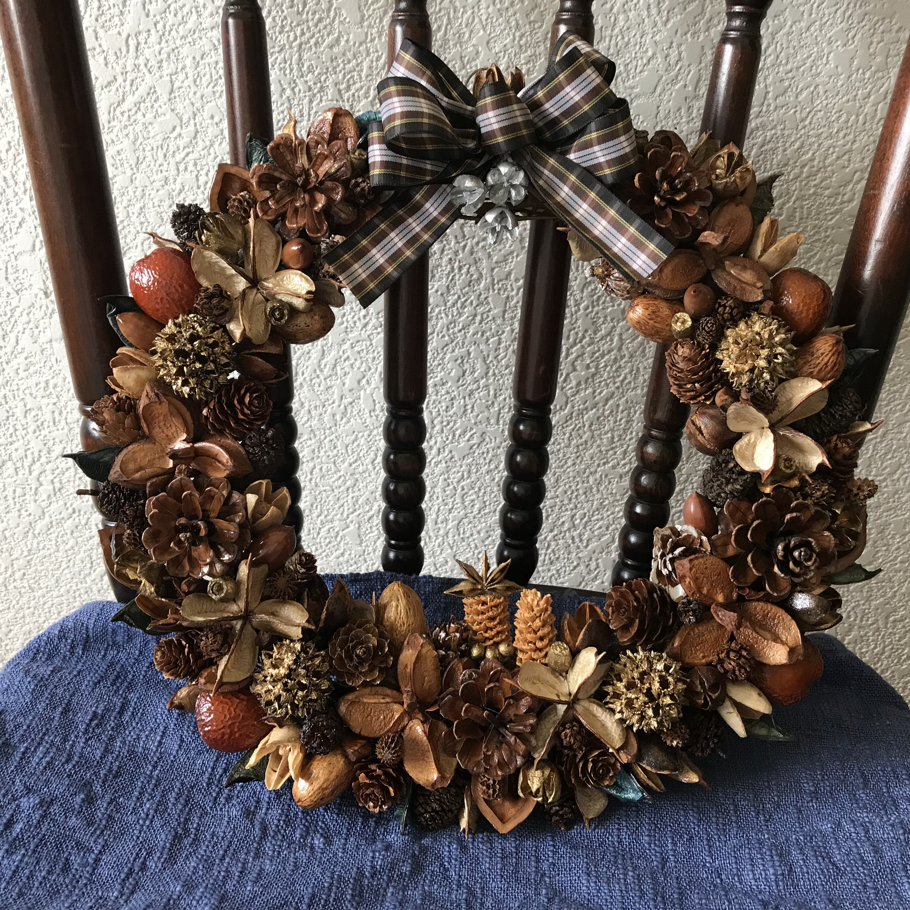 《贈り物に》北欧の森のロマンティックなナチュラルリース 32cm（1点限定）