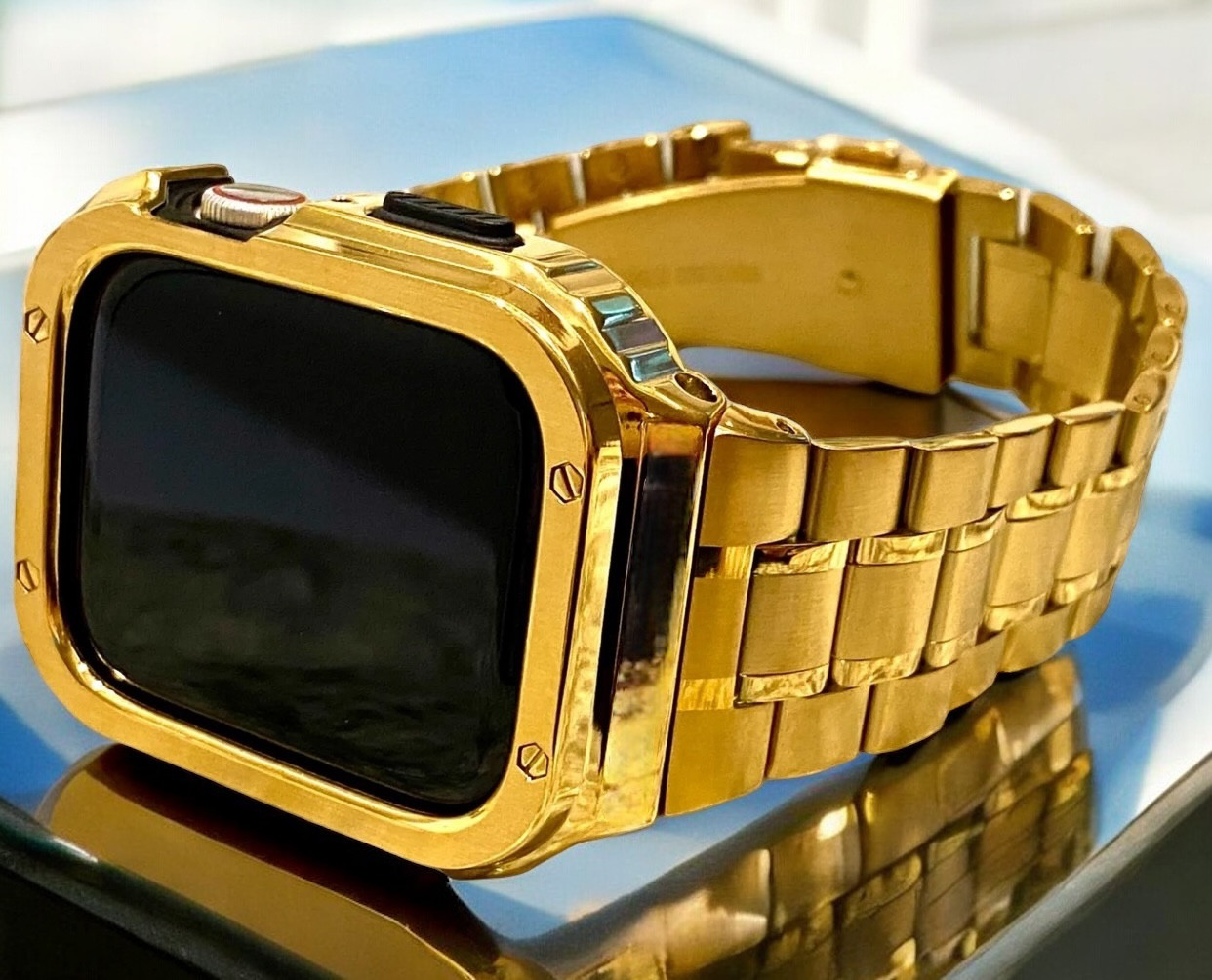 激レア【Apple レインボー 】アップル　ビンテージ　ゴールドベルトバックル　