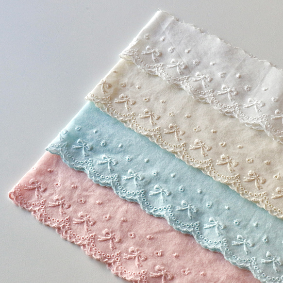 再入荷しました!!【レース】4色 コットン 刺繍綿レース (幅6cm 再入荷しました!!【レース】4色 コットン 刺繍綿レース (幅6cm
