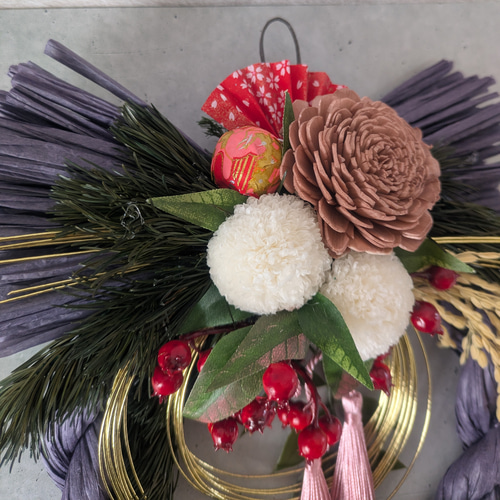 ◇古代紫◆しめ縄リース◇Lサイズ◆しめ縄◇リース ◇古代紫◇しめ縄リース◇Lサイズ◇しめ縄◇リース ◇古代紫◇しめ縄