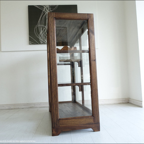 F様 サイズオーダーデスク 」 チーク無垢材 台形ショーケースモデルMed