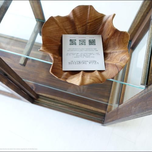 アンティーク風無垢テーブル　ガラス天板　ショーケース　引き出し　オーダーメイド アンティーク風無垢テーブル ガラス天板 ショーケース 引き出し