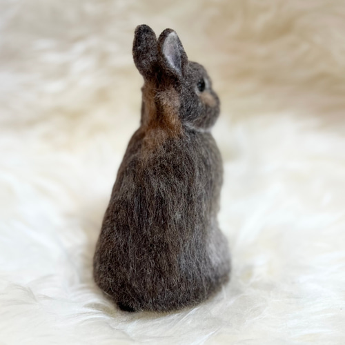 期間限定】 羊毛フェルト うさぎ ネザーランドドワーフ お座り 植毛
