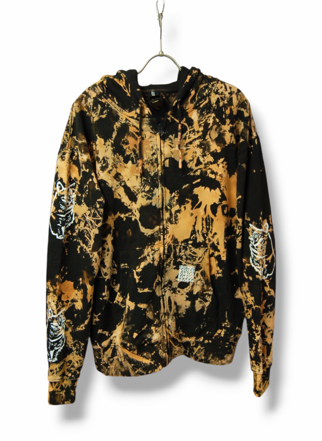 ssd  cat タイダイブリーチ染め　ジップパーカー