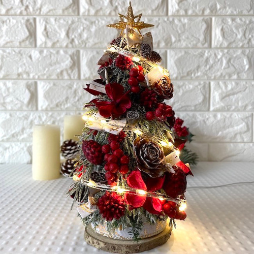 早割クリスマス2025〜クリスマス〜LEDライト付き木の実が詰まった