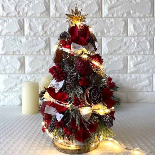 早割クリスマス2025〜クリスマス〜LEDライト付き木の実が詰まった