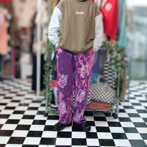 ssd cat タイダイブリーチ染め スウェットパンツ キュロット・ワイド