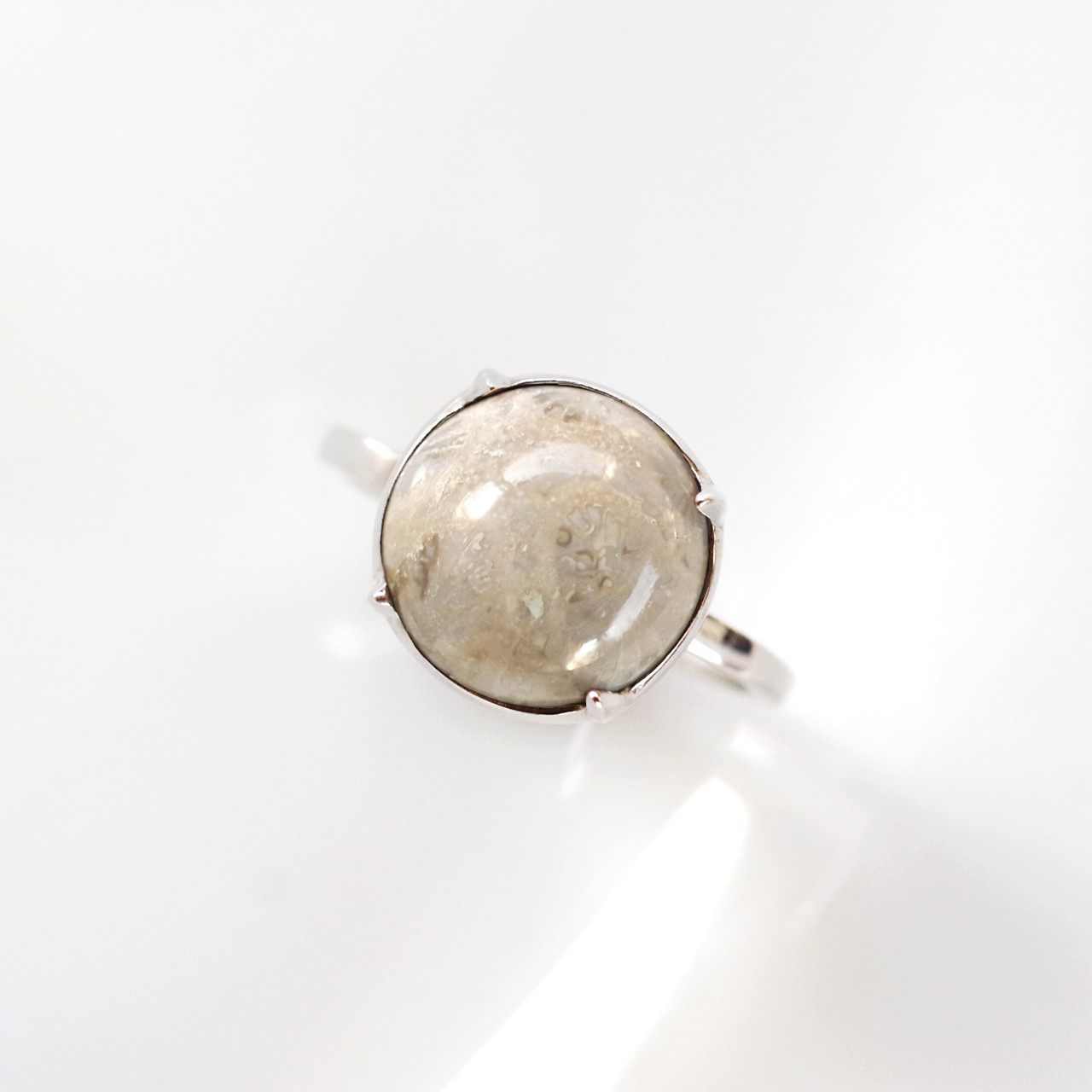 化石サンゴジャスパーのリング