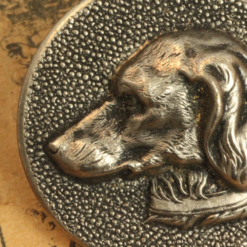 1個】メタルボタン φ25mm 狩猟犬 アニマルモチーフ ハンティング ジレ