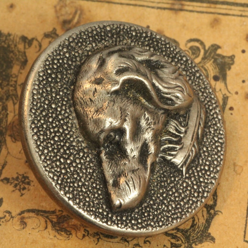 1個】メタルボタン φ25mm 狩猟犬 アニマルモチーフ ハンティング ジレ