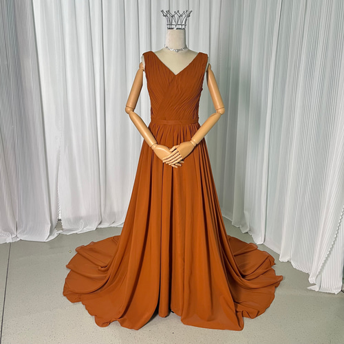 テラコッタ Vネックドレス【ウェディングドレス】【前撮りドレス】【二次会ドレス】 楽天市場】カラードレス ファスナー テラコッタ オレンジ 前撮り