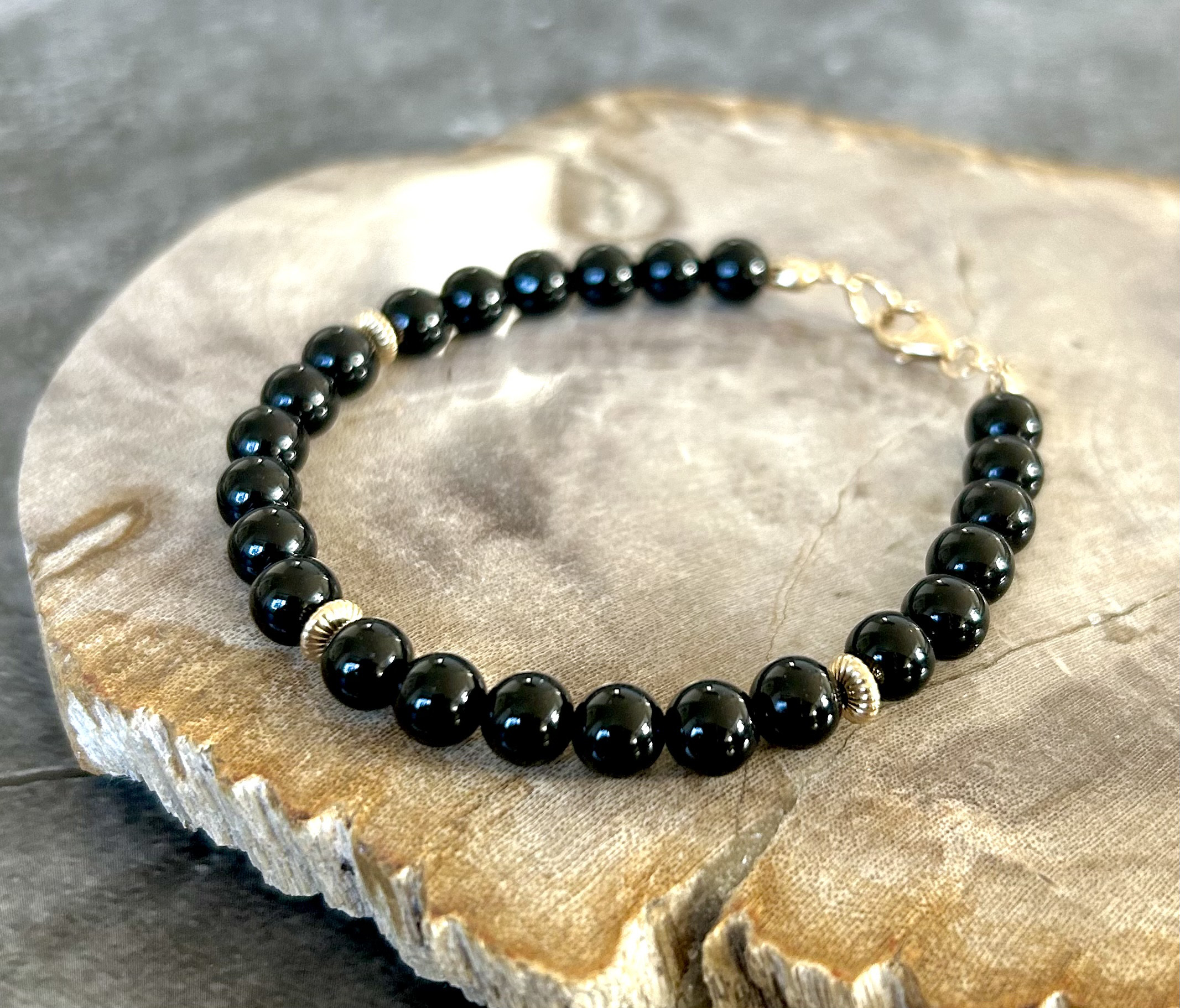 14kgf モリオンとゴールドのブレスレット