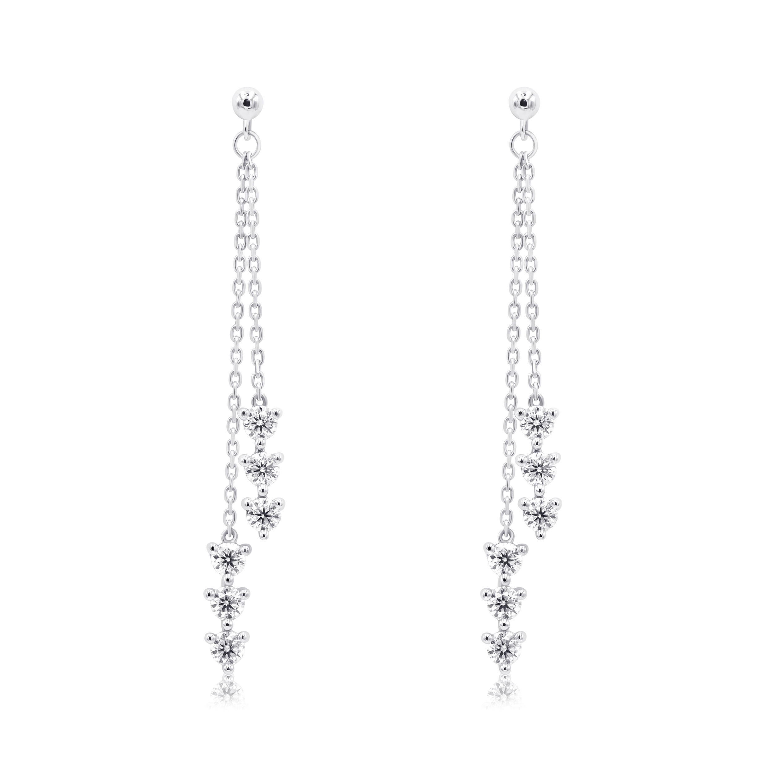 石付きチェーンピアス E0107（4週間発送）