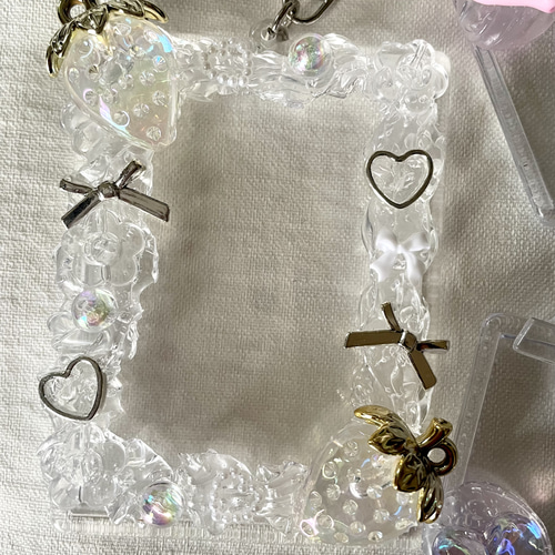 ホイップデコ クリア トレカケース キーホルダー キーリング フォト