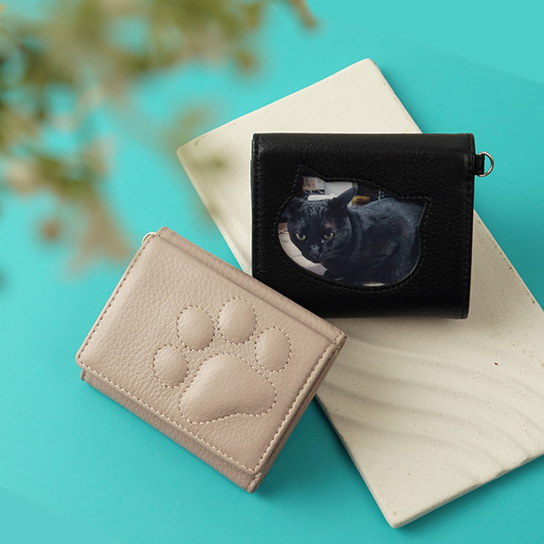 【猫の日2026】うちの子ファミリーウォレット◇三つ折りコンパクト財布◇ねこ 愛猫の写真を持ち歩ける MJ6187