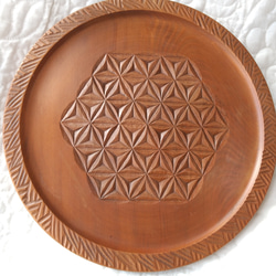 木製彫刻模様トレイ お盆　工芸品　８枚 木製彫刻模様トレイ お盆工芸品8枚