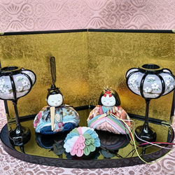 うさぎのお雛様(大) 4 座布団(赤)付き ちりめん ひな人形・雛飾り